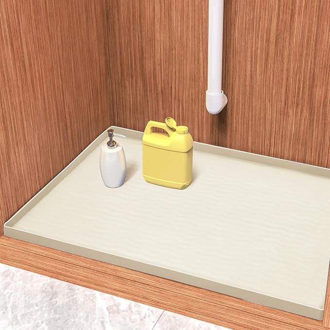 URMONA Waterproof Silicone Under Sink Mat 19'' x 19'' Shelf Liner by URMONA