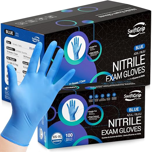Disposable Nitrile Exam Gloves, Nitrile Gloves Disposable Latex Free, Medical by SwiftGrip
