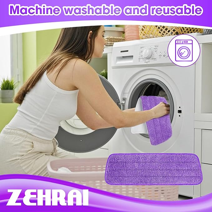 6 Pack Reusable Microfiber Mop Pads - Image 6
