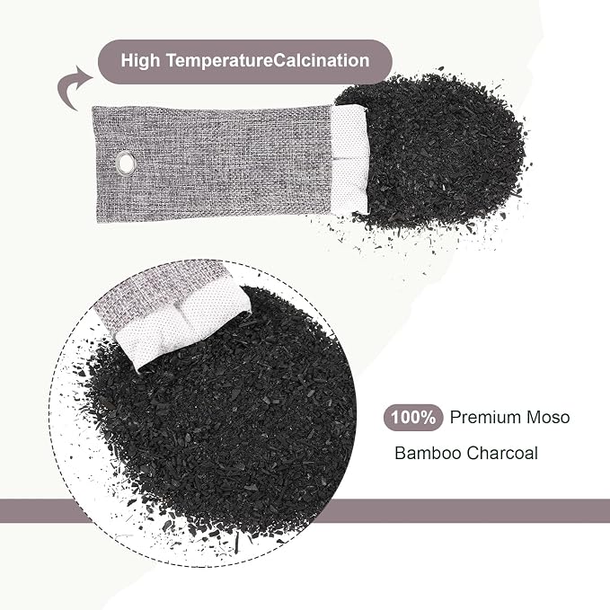 Nuanchu 24 Pcs Activated Charcoal Odor Absorber 50g/100g/200g, Air Purifying - Image 3