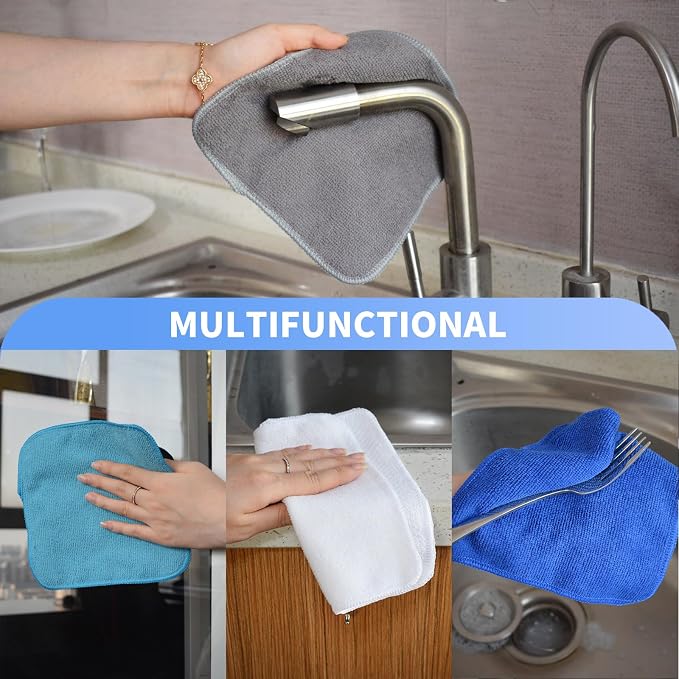 KinHwa Kitchen Washcloths for Dishes Absorbent Microfiber Dish Cloths Quick Dry - Image 2