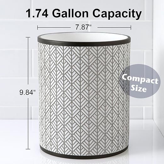 Allure Home Creation Shelby Resin Grey Multicolored Wastebasket Trash Can - Image 4