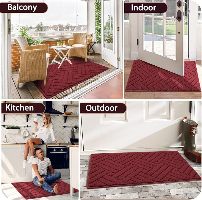 Door Mat Indoor Doormat, Entryway Rug Door Mats Non-Slip Rubber Backing - Image 6