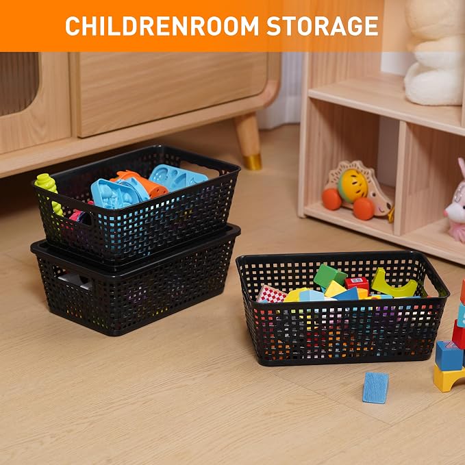 Plastic Storage Baskets With Lid, Storage Bins - Image 4
