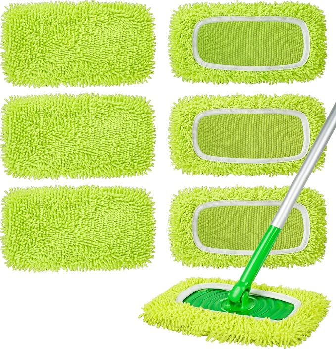 6Pcs Reusable Microfiber Mop Pads Compatible by ZEHRAI