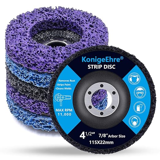 6 Packs 4-1/2" x 7/8" Strip Discs Stripping Wheel Fit Angle Grinder Clean and by KONIGEEHRE