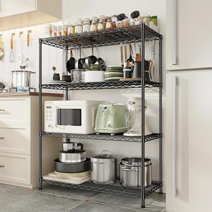 4- Shelf Metal Shelving Unit Adjustable Storage Shelves Heavy Duty Garage - Image 2