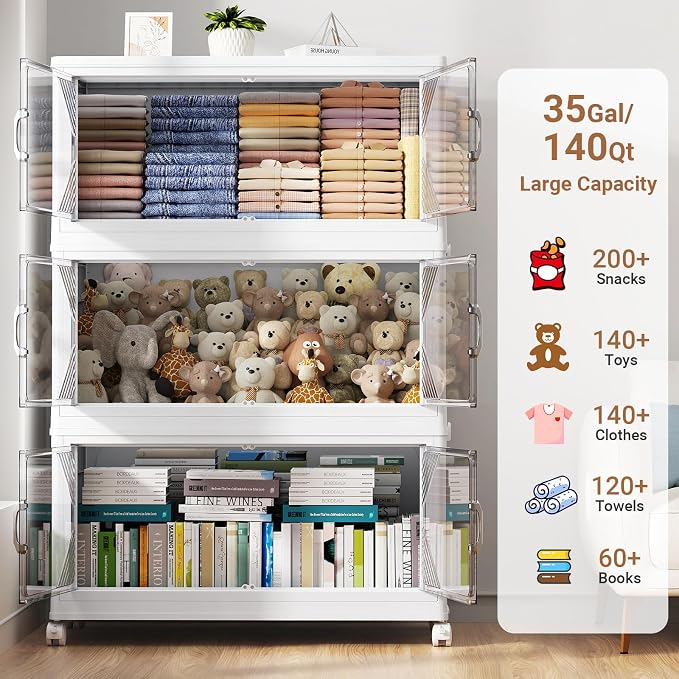 140Gal Plastic Stackable Storage Bins - Image 3