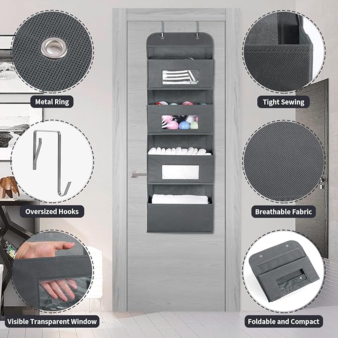 MAX Houser 4-Shelf Over The Door Hanging Organizer - Image 4
