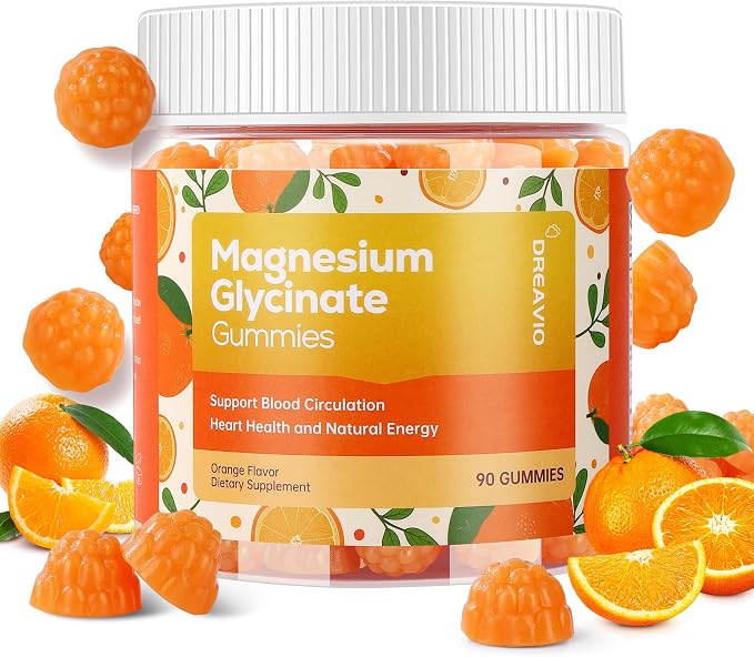 90 Count Magnesium Glycinate Gummies 400mg w/Ashwagandha Supplement by DREAVIO