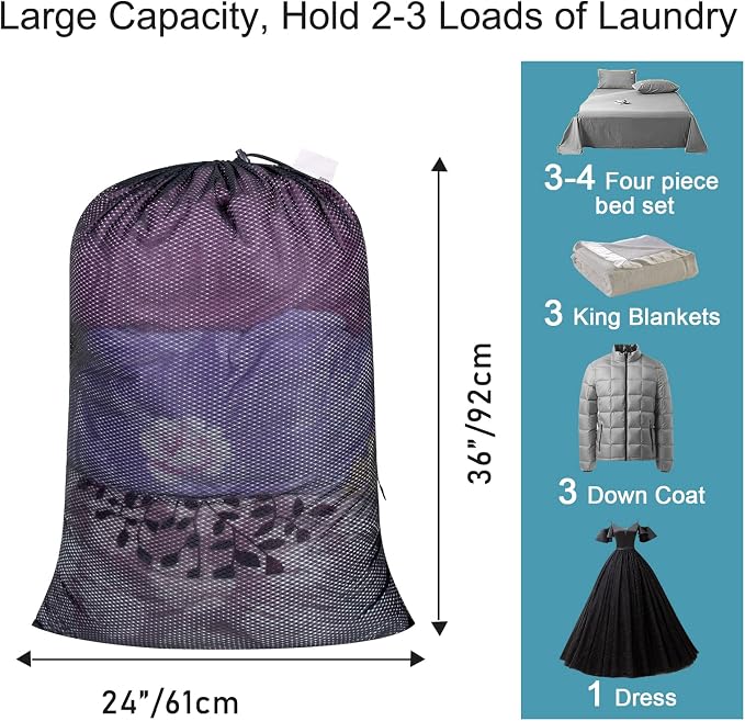 Polecasa Heavy Duty Large Mesh Laundry Bags - Image 3