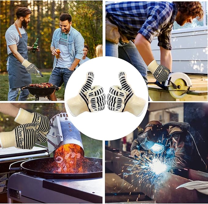 Oven Gloves, Heat Resistant 540 Degrees Grilling Gloves, Hot Surface Handler - Image 4