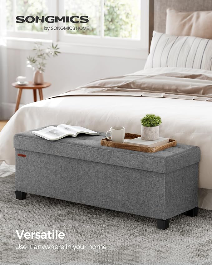 SONGMICS Storage Ottoman Bench, Foldable Foot Rest - Image 3