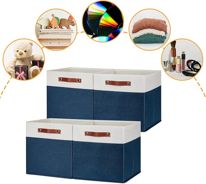 DULLEMELO 13 inch Cube Storage Bins, Gift Baskets Empty - Image 3