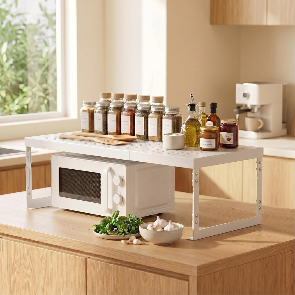 Adjustable Expandable Metal Storage Shelf, Standing Shelf Unit for Kitchen Ca...