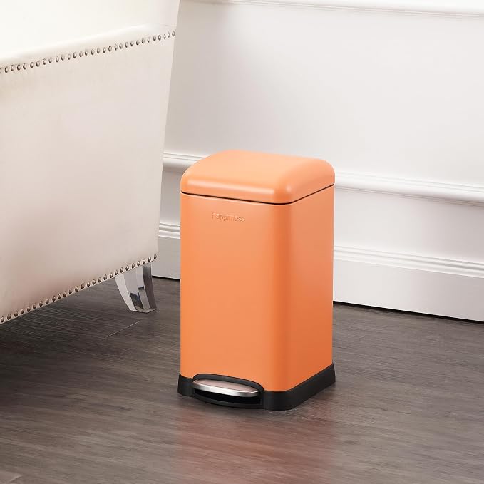 happimess HPM1012K Betty Retro Mini 3.2-Gallon Step-Open Trash Can, Carrot Cake - Image 2