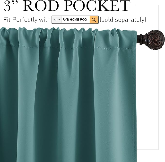 RYB HOME Bathroom Window Curtains - Image 2