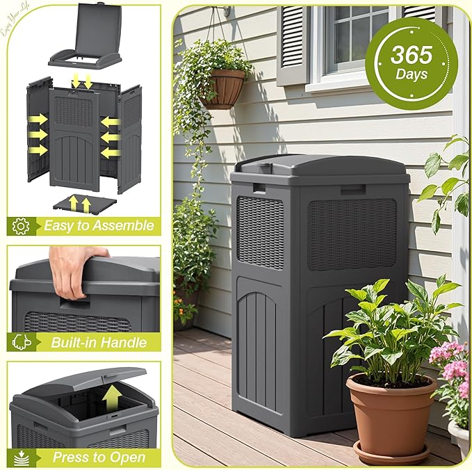 Greesum 33 Gallon Outdoor Trash Can - Image 7