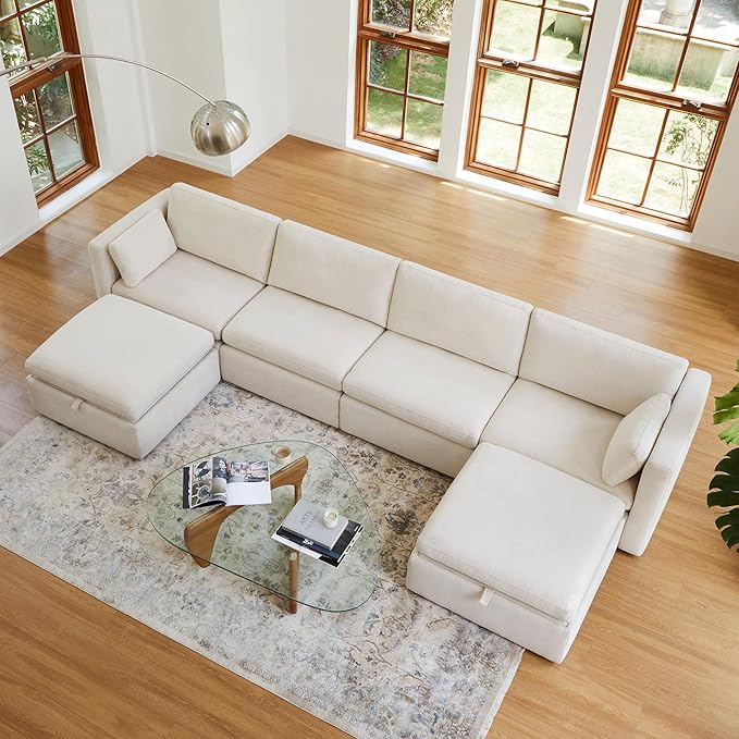 CHITA Oversized Modular Sectional Fabric Sofa Set, FSC Certified Extra Large U by CHITALIVING