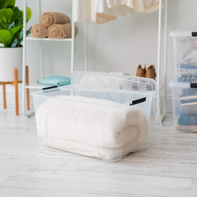 IRIS USA 72 Qt Stackable Plastic Storage Bins - Image 5