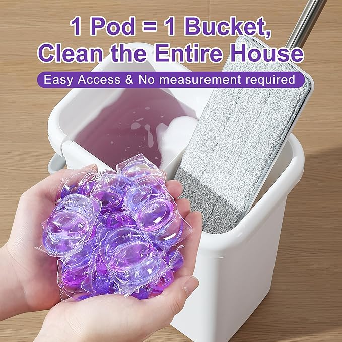 JOYMOOP Mop and Bucket with Wringer Set and Floor Cleaner Pods, Flat Floor Mop - Image 2