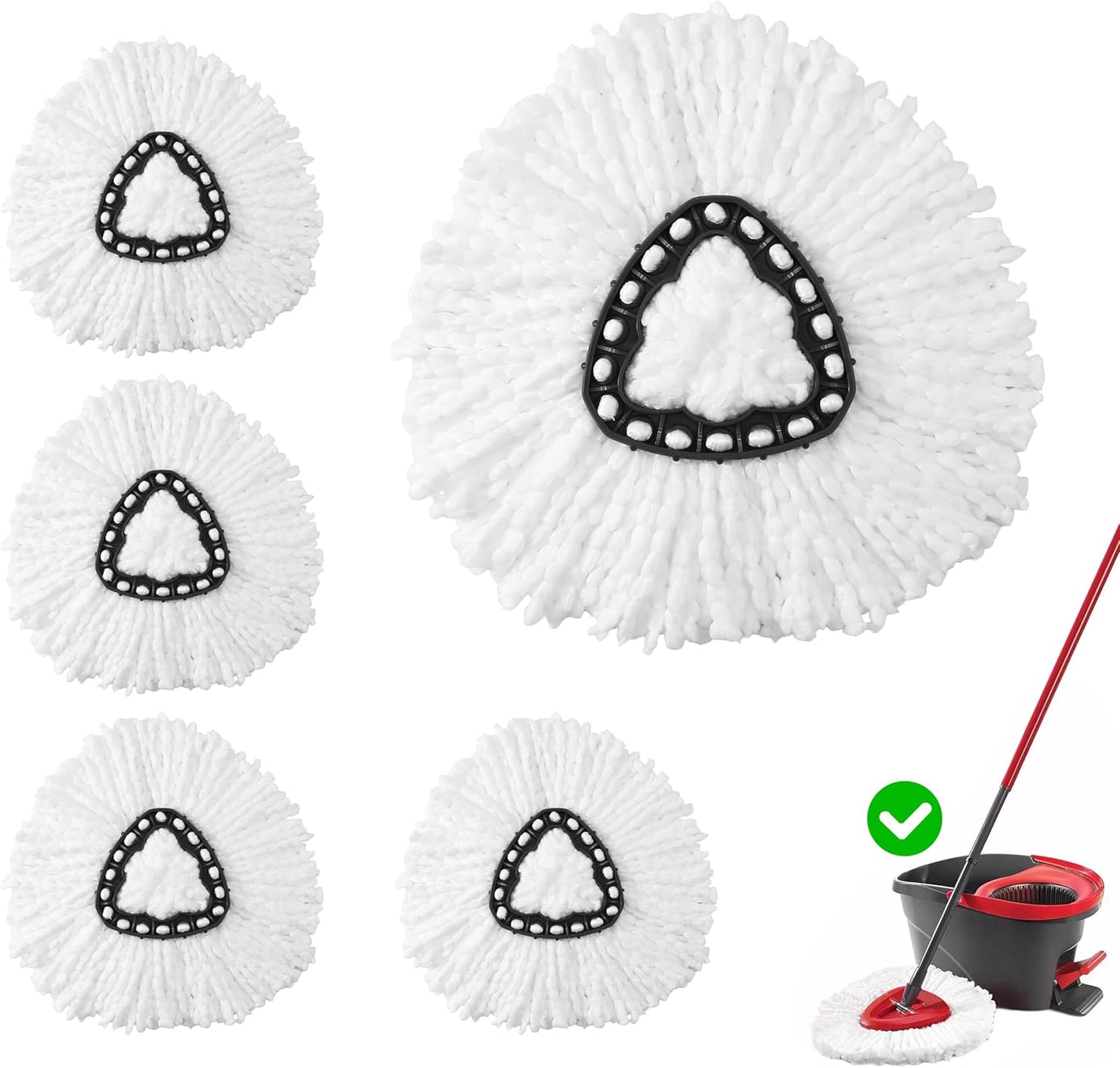 Microfiber Mop Heads Replacement for Ocedar Mops Head, Compatible with O Cedar Mop Replacement Heads,for Hardwood Laminate Tile Floors,Perfect for Home Kitchen Bathroom Living Daily Cleaning-4 Pack