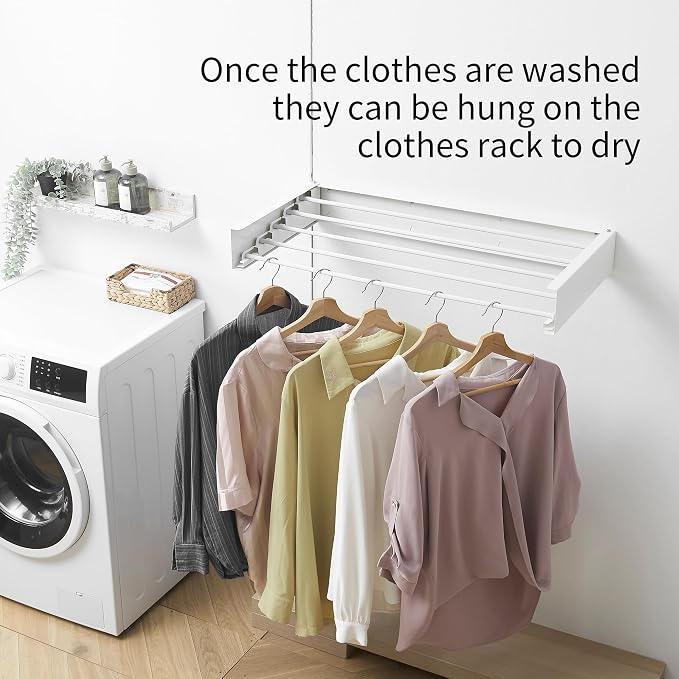 Clothes Drying Rack, Laundry Hanging Rack Collapsible, Wall Mounted Drying Rack - Image 2