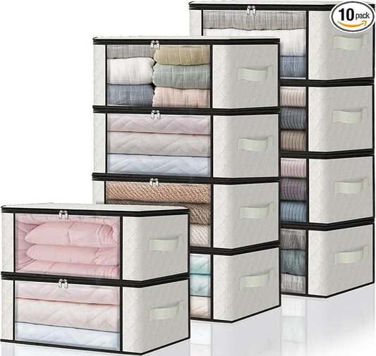 HomeHacks Storage 10-Pack Clothes Organizer Storage Bags Foldable Storage Box by HomeHacks