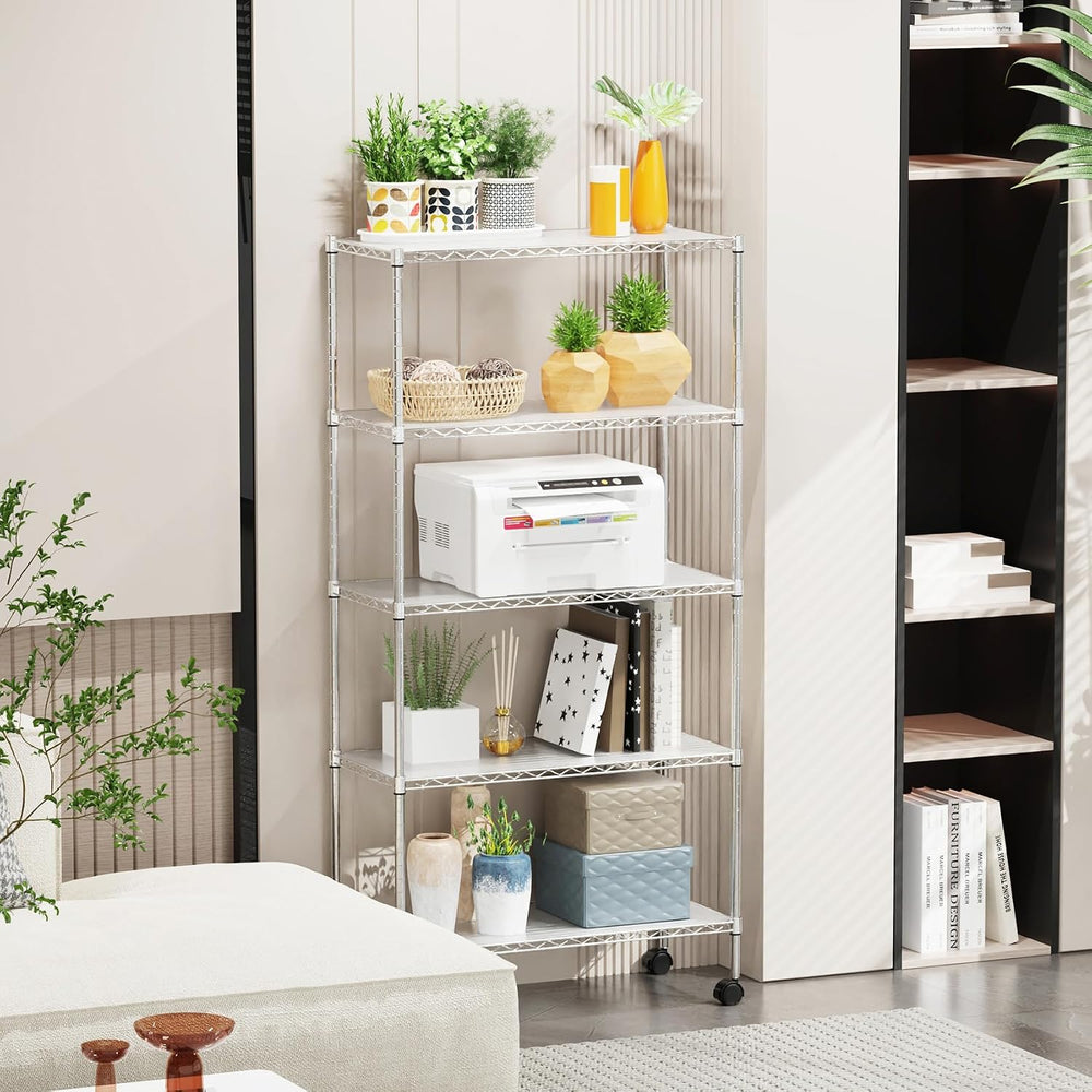 5 Tier NSF Wire Shelf Shelving Unit, 14 x 30 x 60 Inch 750lbs Capacity Adjust...