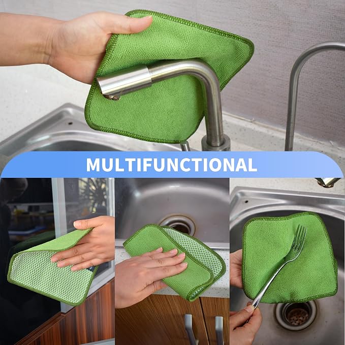 KinHwa Kitchen Washcloths for Dishes Absorbent Microfiber Dish Cloths Quick Dry - Image 5