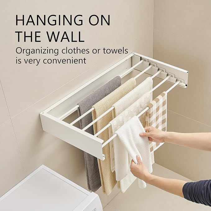JOOM Laundry Drying Rack Collapsible, Wall Mounted Clothes Drying Rack - Image 5