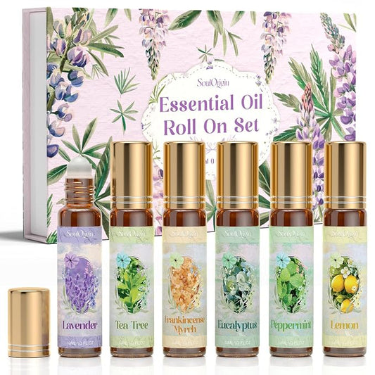 Essential Oil Roll On Set, Natural Aromatherapy Oils by SoulOrigin