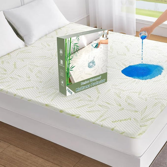 Twin Mattress Protector Waterproof Mattress Pad Washable Bamboo Rayon Mattress by SoftHour