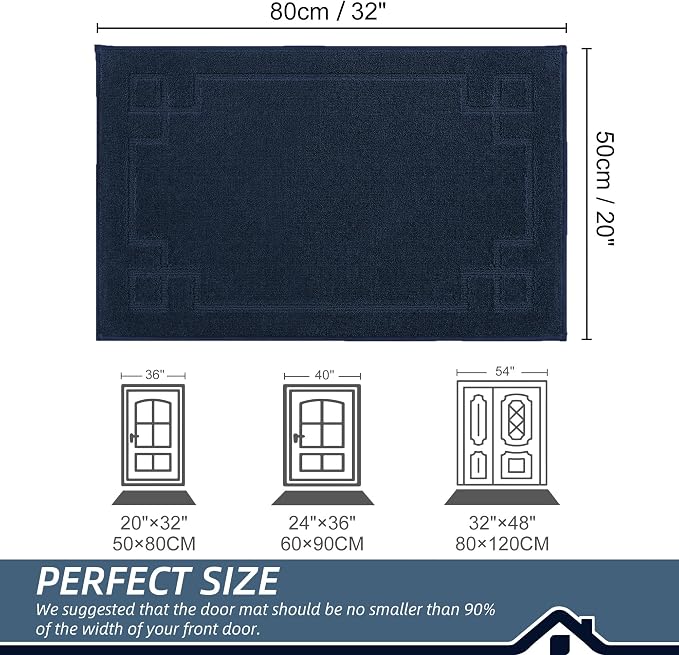 BEQHAUSE Door Mat 20" x 32", Non-Slip Door Mats Indoor Entryway Rugs Washable - Image 2