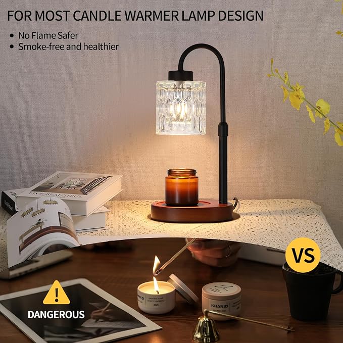 Black Candle Warmer Lamp with Dimmer and Timer, Home Decor Lamp - Image 4