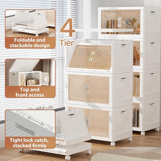 Storage Bins with Lid 120QT, Stackable Storage Containers with Wheels and - Image 5