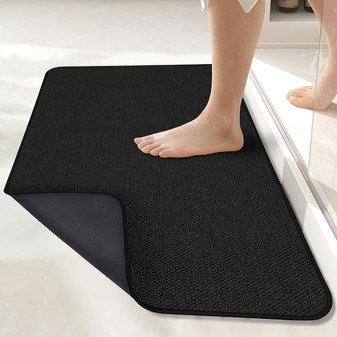Bath Mat, Ultra Thin Bathroom Rugs, Rubber Bath Mats by BosapDirect