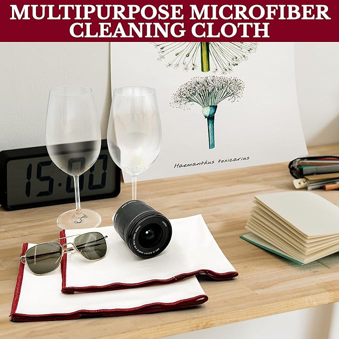 The 2-Pack Premium Microfiber Wine Glass Polishing Cloths, Large Lint-Free - Image 3