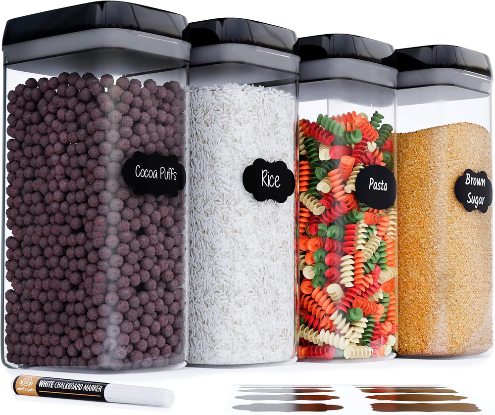 Chef's Path Airtight Food Storage Boxes with Labels - Kitchen Storage - F...