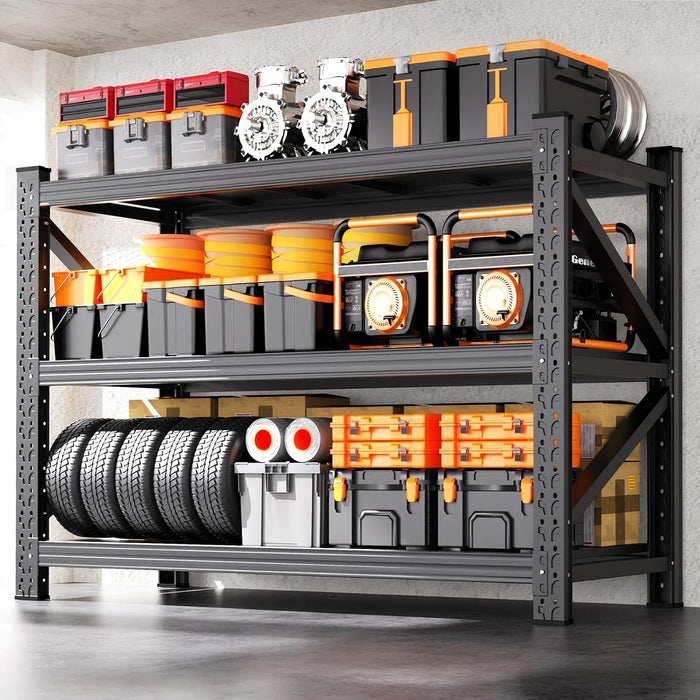 5000LBS Heavy Duty Storage Shelves, 59"W Adjustable Garage Shelving Unit, Rust Proof Large Metal Storage Rack, 20"Dx59"Wx54.3"H Industrial Shelving for Warehouse, Basement, Shop, Supermarket