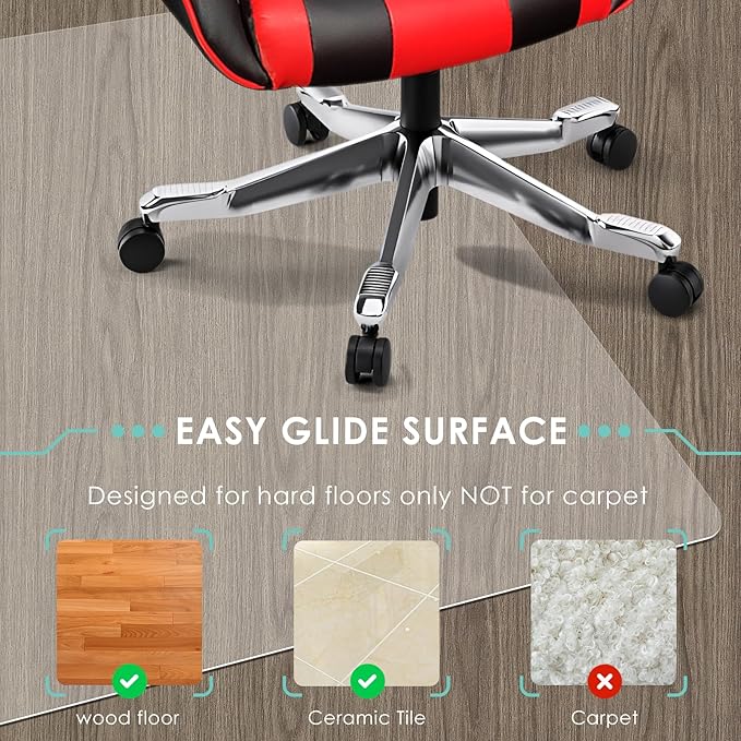 Vicwe Office Chair Mat for Hard Floor, Easy Glide for Chairs - Image 4