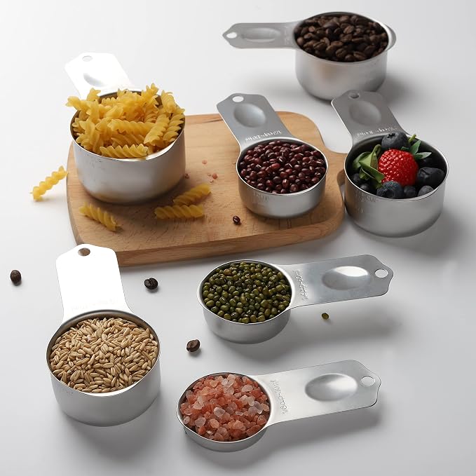Stainless Steel Measuring Cups Set of 7 Stackable Heavy Duty Measuring Cups - Image 7