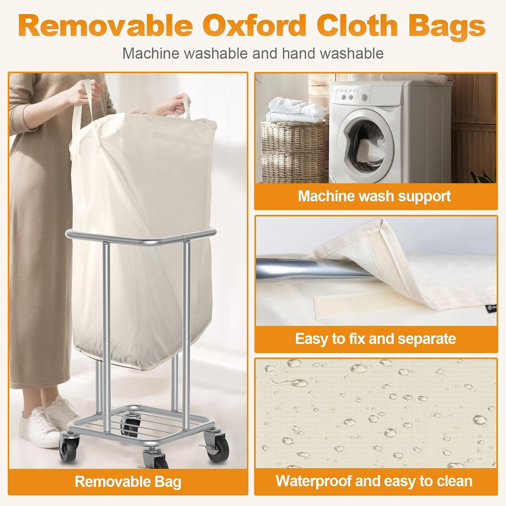 Hodonas Laundry Basket with Wheels, 115L Rolling Laundry Hamper Large Dirty C...