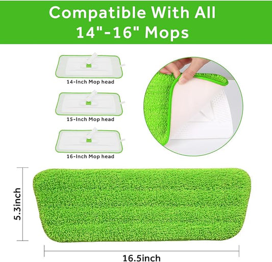 16.5 inch Mop Pads Refills, 3 Pack Microfiber Reusable Replacement Mop Pads - Image 2