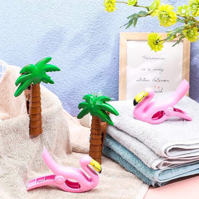 4 Pieces Beach Towel Clip Jumbo Size Chair Clips Towel Holder Clothes Pegs - Image 4