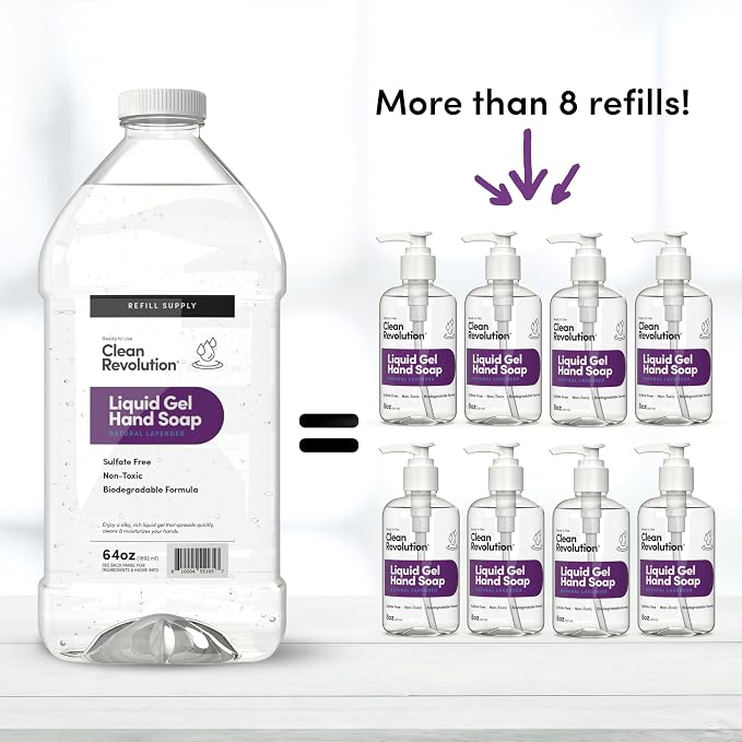 Clean Revolution Liquid Gel Hand Soap, Silky Rich Liquid, Quick Lather - Image 5