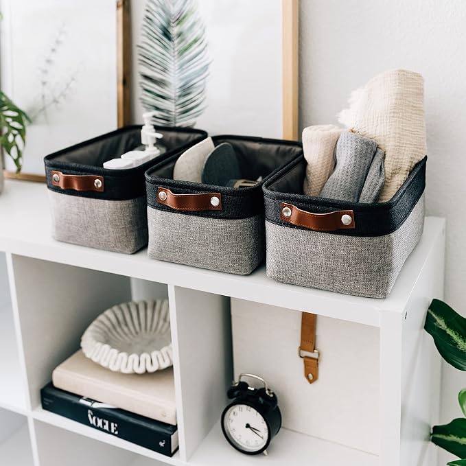 OrganiHaus Small Fabric Storage Baskets - Image 4