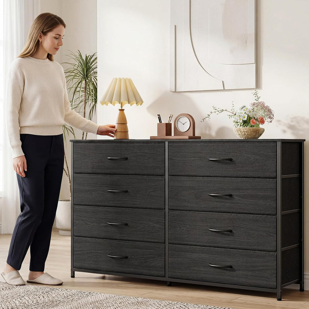 Furnulem Wide Dresser for Bedroom, TV Stand for 55'', 8 Drawer Dorm D...