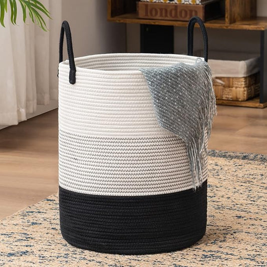 YOUDENOVA Woven Rope Laundry Hamper Basket, 72L Tall Laundry Basket, Baby by YOUDENOVA