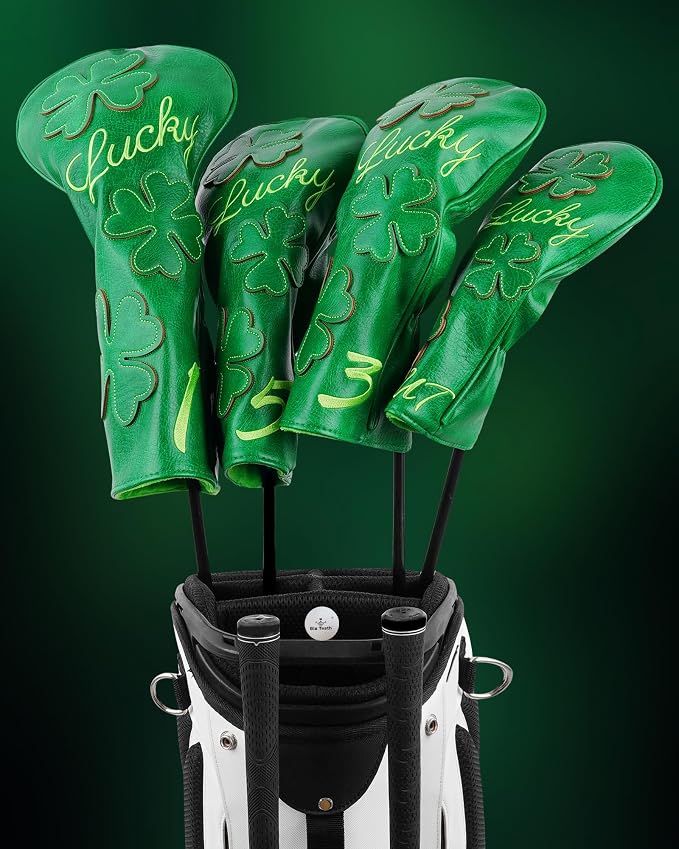 Golf Headcovers Golf Club Head Covers Four Leaf Clover Good Luck Charm - Image 8